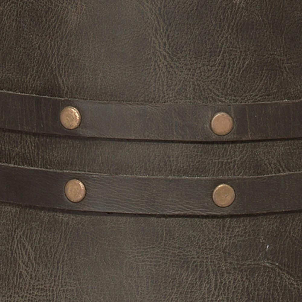 Barrel 29 Inch 150.00 Watt Vintage Leather Table Lamp Portable Light - Image 2