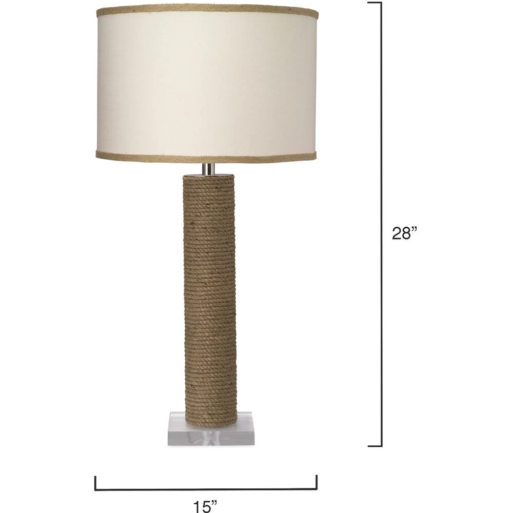 Cylinder Rope 28 Inch 150.00 Watt Jute Table Lamp Portable Light - Image 3