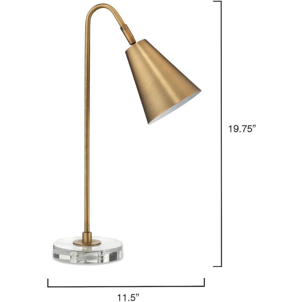 Gazette 20 Inch 60.00 Watt Antique Brass Task Lamp Portable Light - Image 3