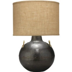 Two Handled Kettle 25 Inch 150.00 Watt Iron Table Lamp Portable Light