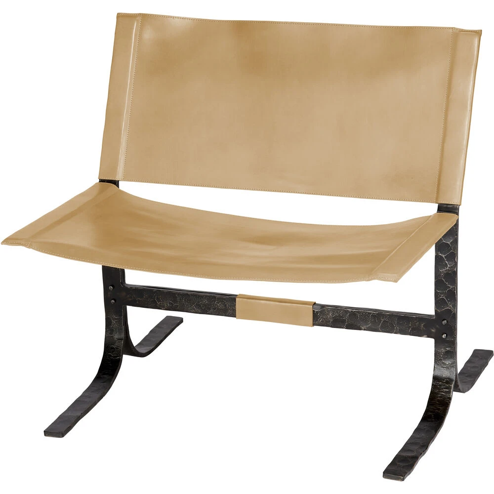 Alessa Cashew Leather And Black Sling Chair