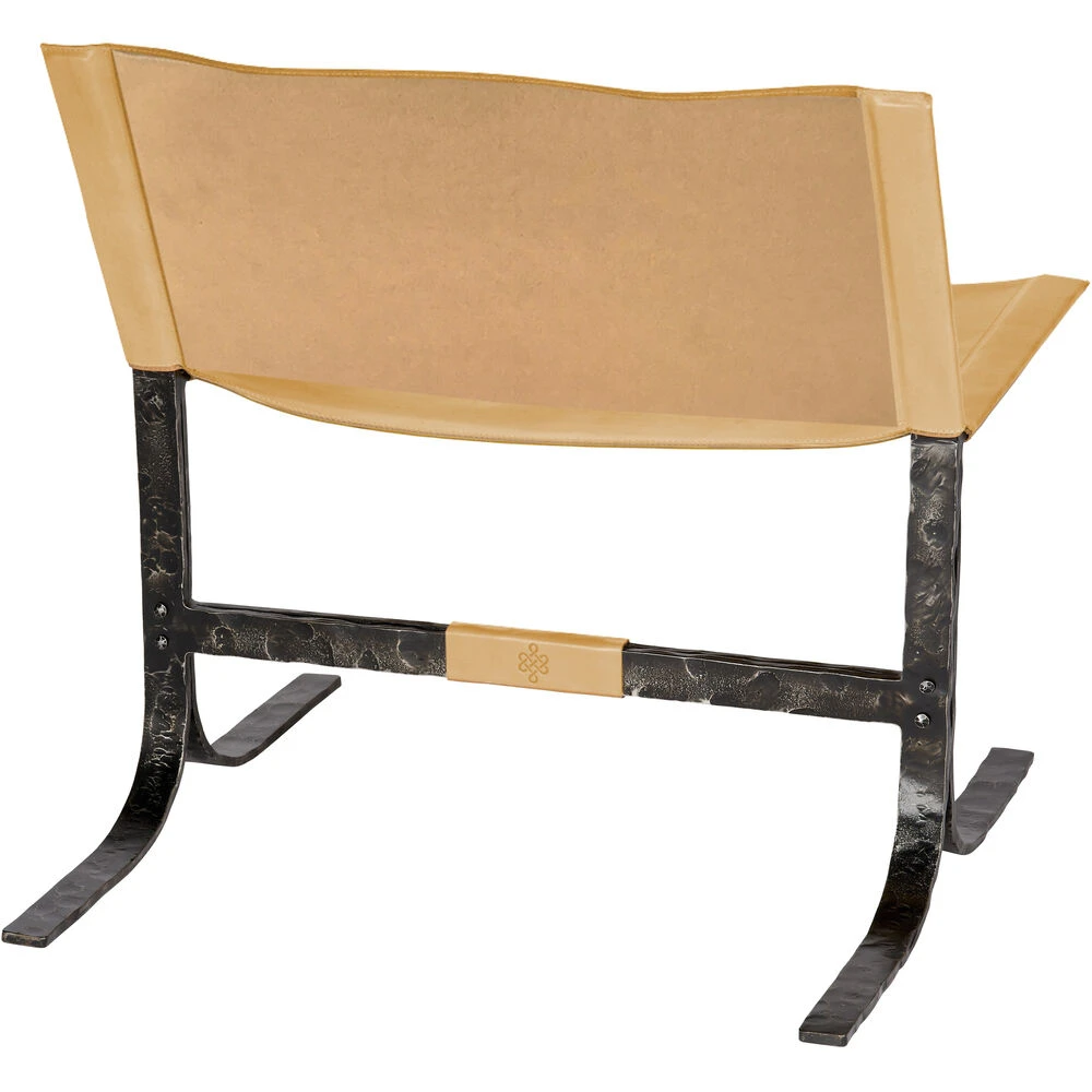 Alessa Cashew Leather And Black Sling Chair - Image 8