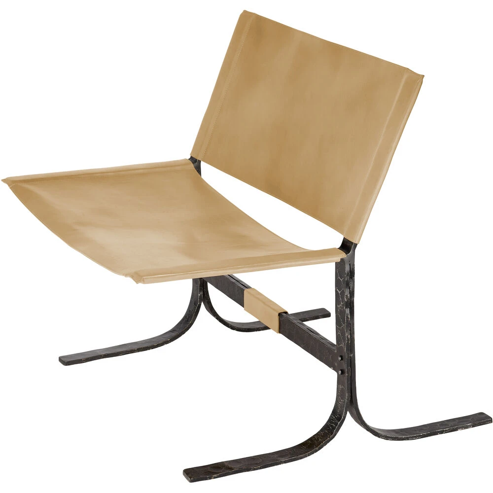 Alessa Cashew Leather And Black Sling Chair - Image 9