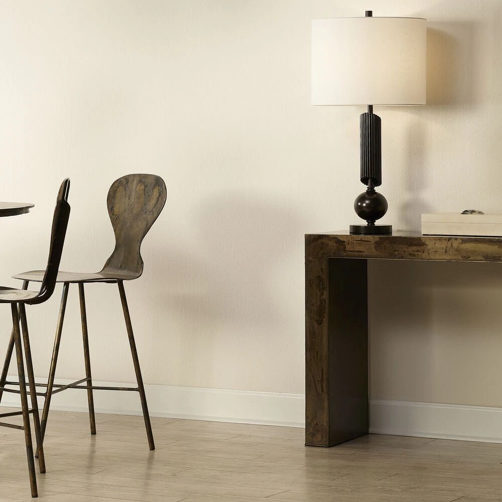 Charlemagne 48 X 15 Inch Acid Washed Metal Console Table - Image 3