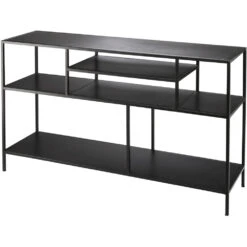 Element Shelved 51 X 14 Inch Black Iron Console Table