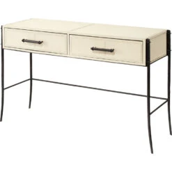 Nevado 50 Inch Off White And Black Console Table
