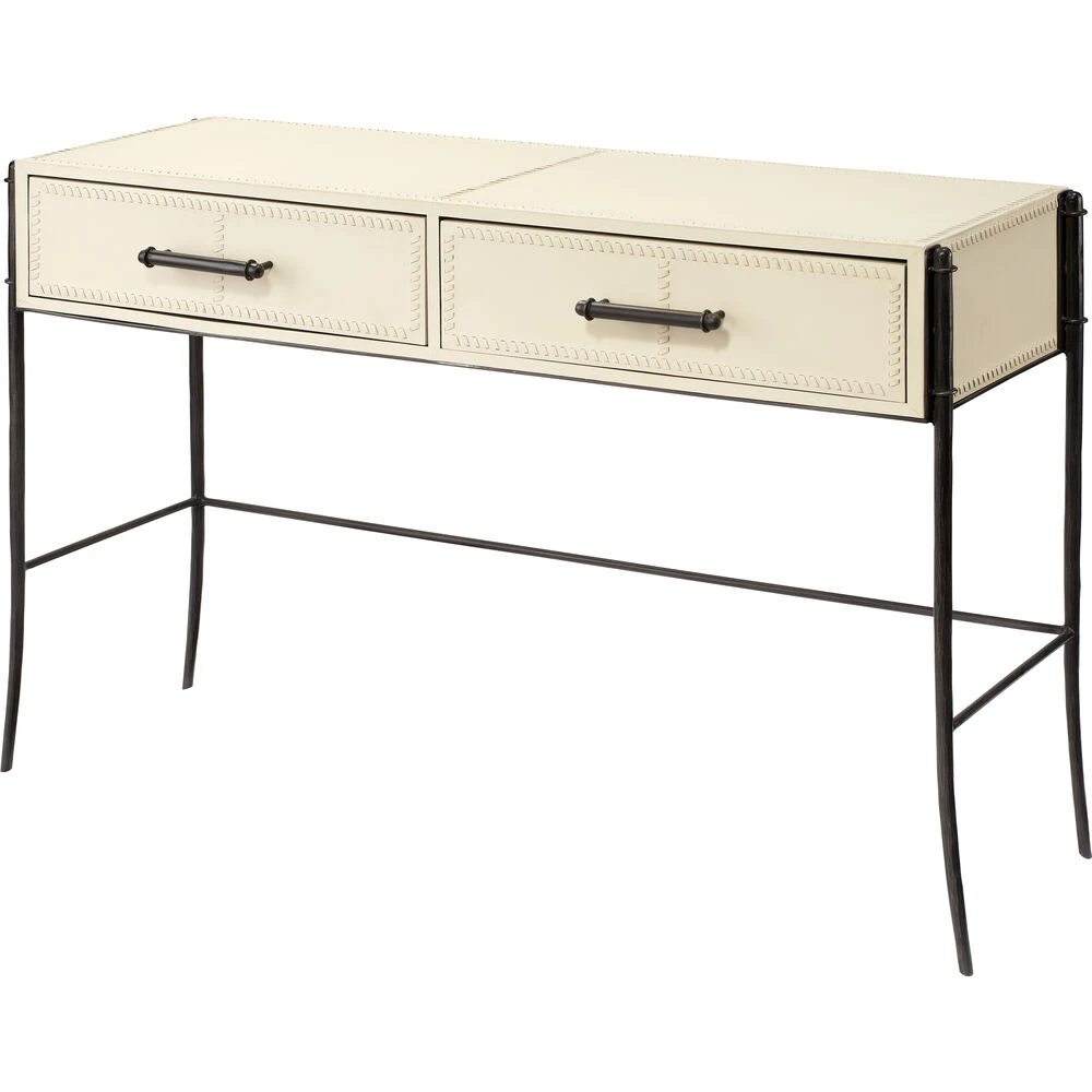 Nevado 50 Inch Off White And Black Console Table