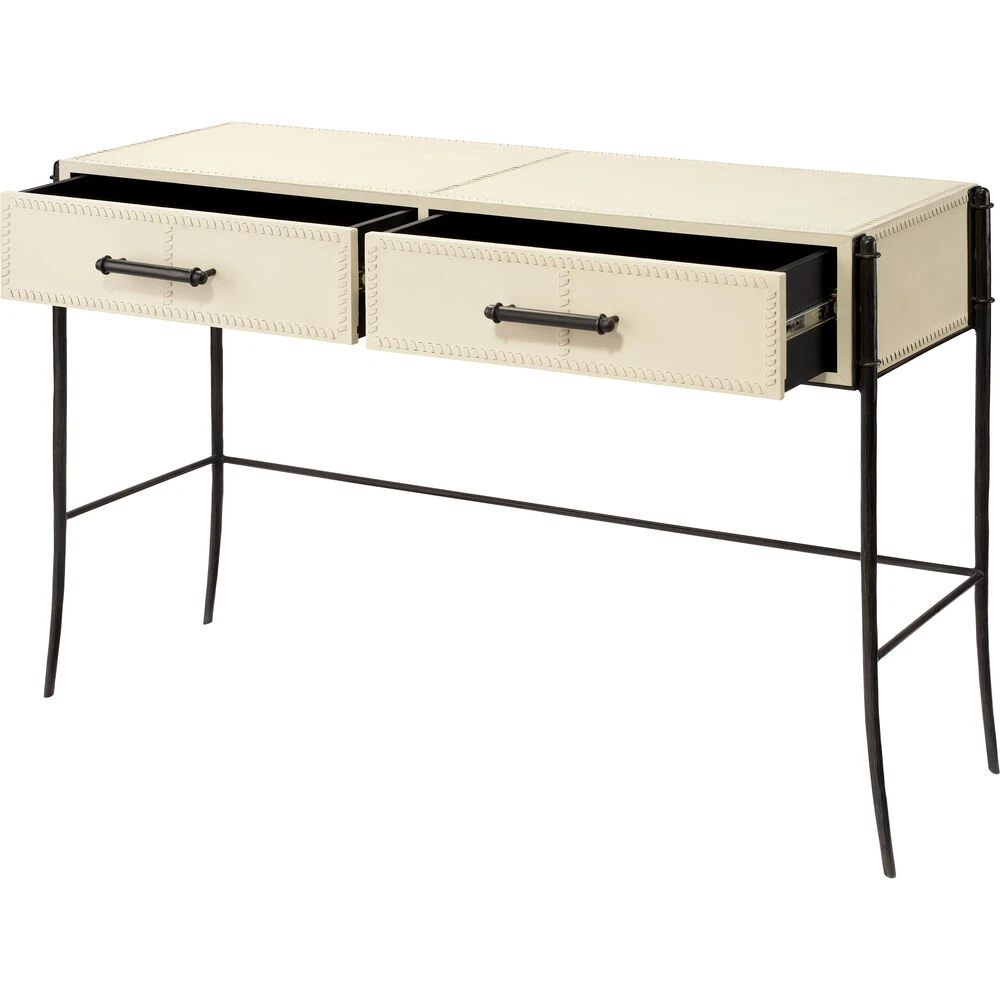 Nevado 50 Inch Off White And Black Console Table - Image 5