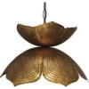 Flowering Lotus 1 Light 20 Inch Antique Gold Pendant Ceiling Light