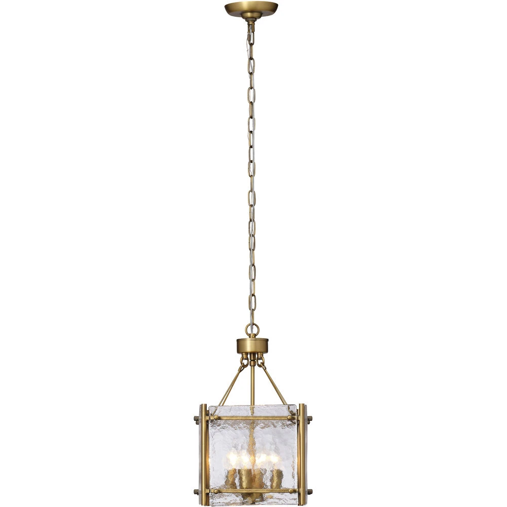 Glenn 4 Light 14 Inch Antique Brass Chandelier Ceiling Light, Small - Image 5