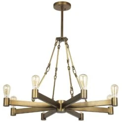 Manchester 8 Light 36 Inch Antique Brass Chandelier Ceiling Light