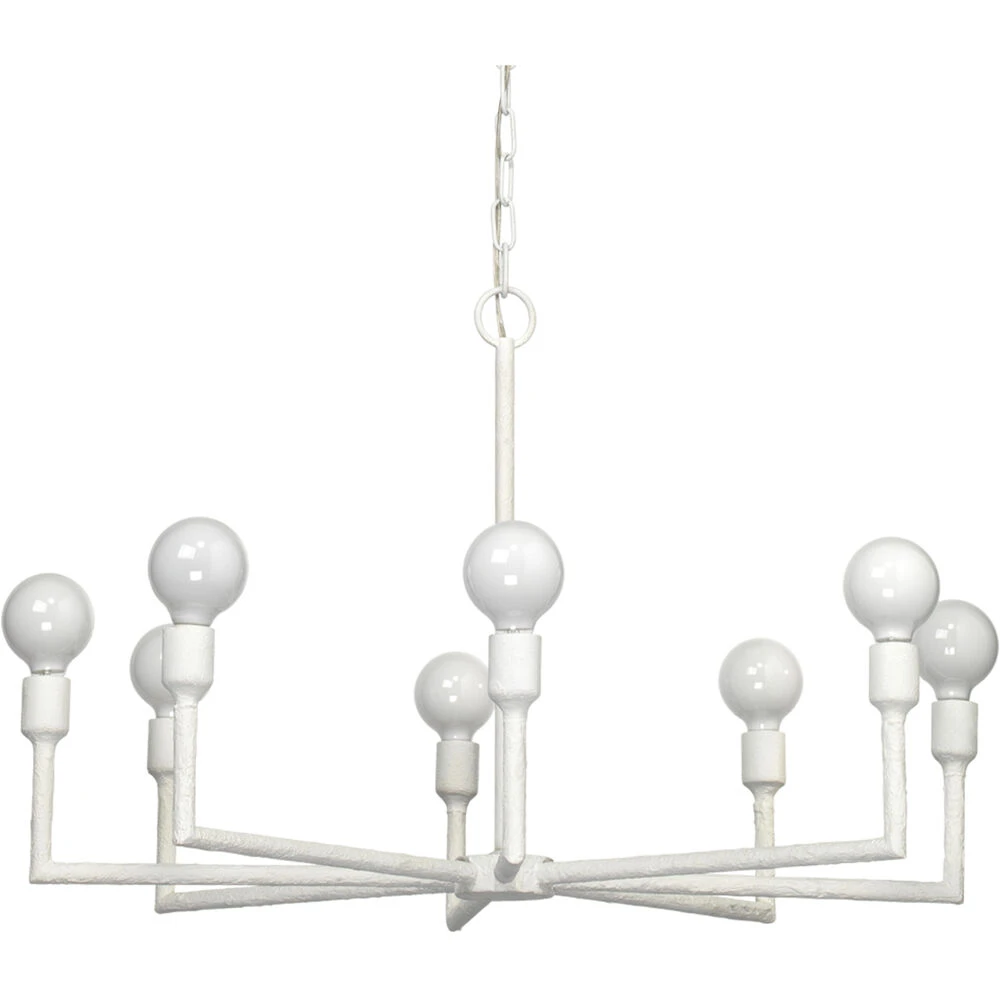 Park 8 Light 32 Inch White Gesso Chandelier Ceiling Light