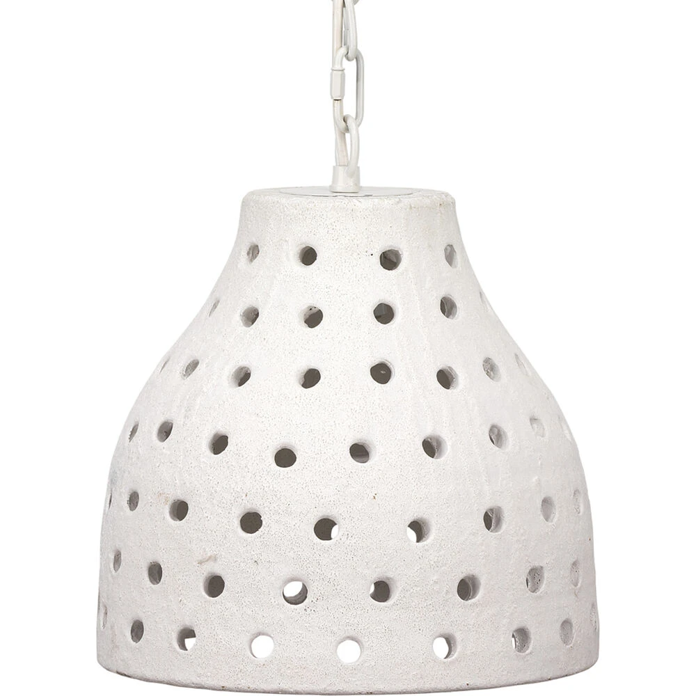 Porous 1 Light 11.75 Inch Textured Matte White Pendant Ceiling Light
