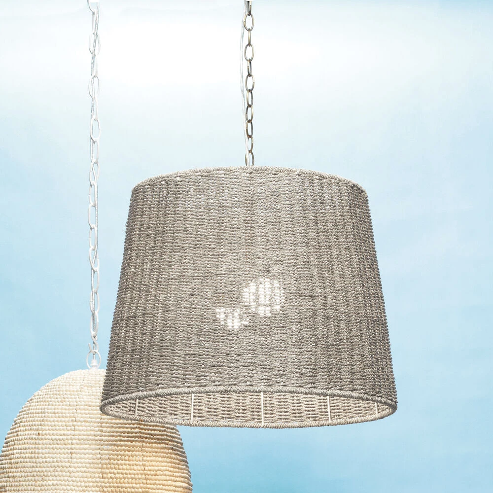 Willow 2 Light 24 Inch Natural Seagrass Chandelier Ceiling Light - Image 2