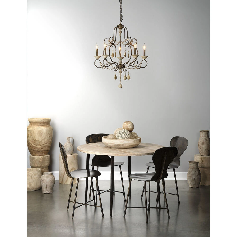 Yellowstone 5 Light 29 Inch Rust And Natural Chandelier Ceiling Light - Image 2