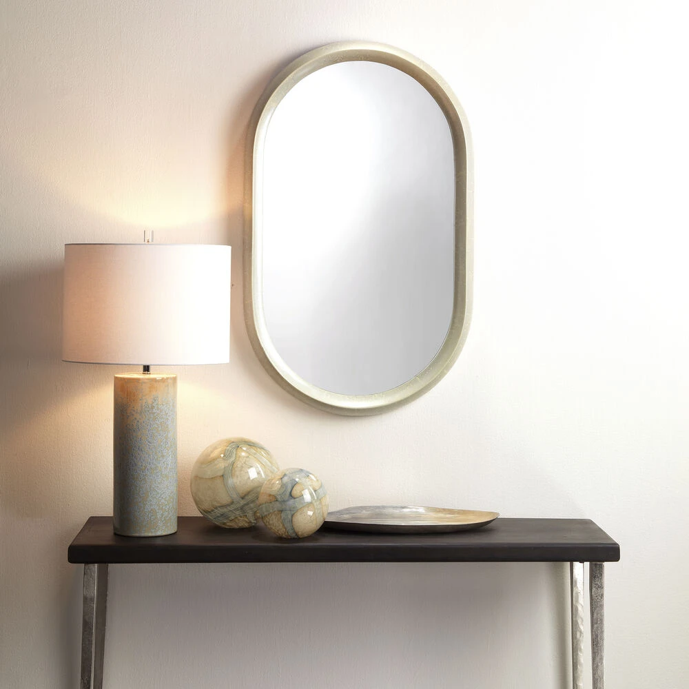 Altitude Oval 39 X 24 Inch Dove Grey Splash Mirror - Image 5