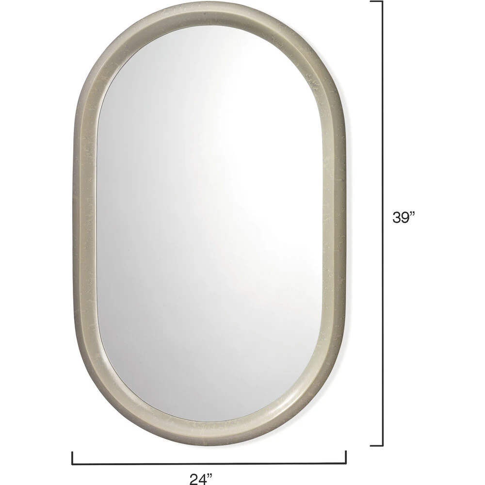 Altitude Oval 39 X 24 Inch Dove Grey Splash Mirror - Image 3