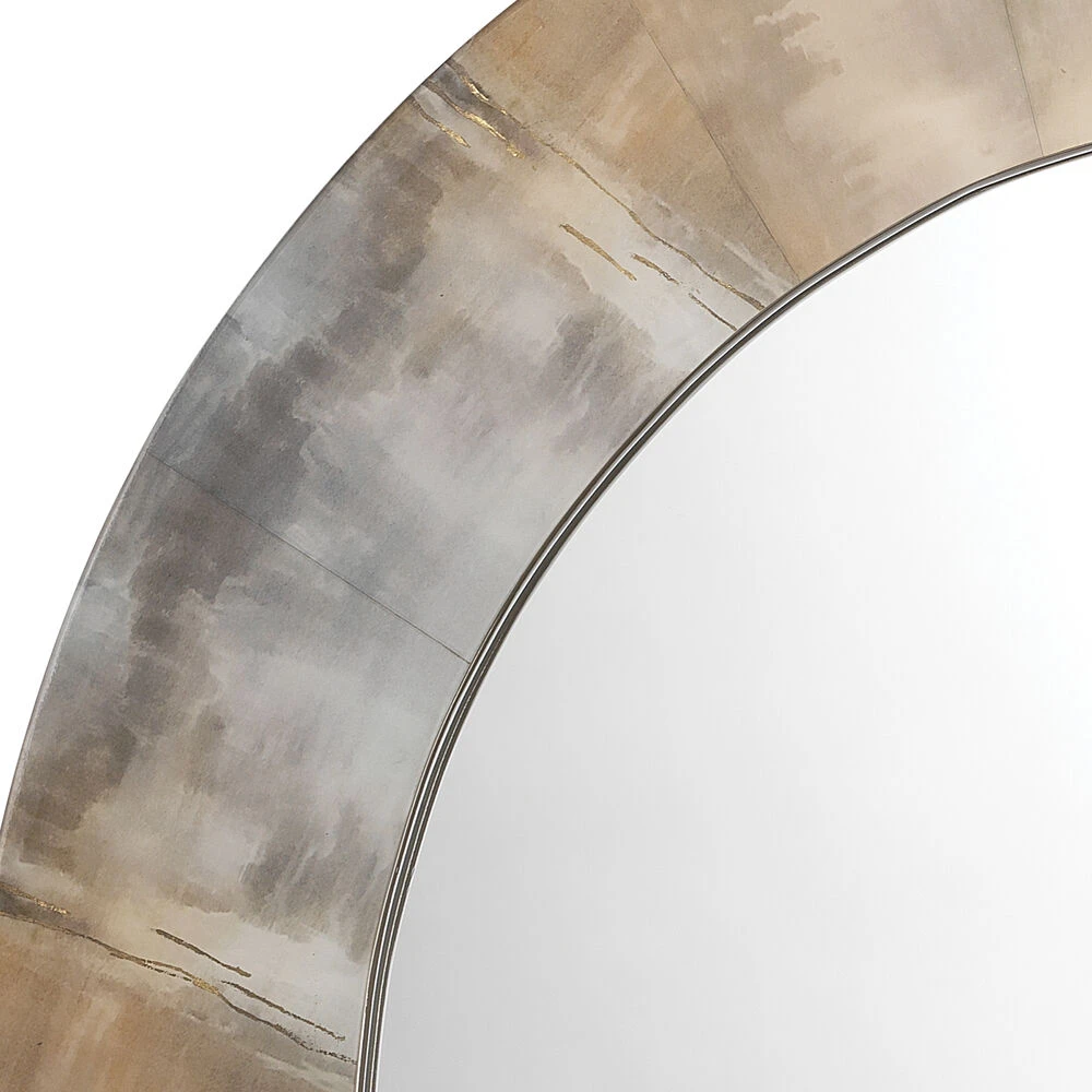 Cloudscape 36 X 36 Inch Taupe & Slate Lacquer Wall Mirror - Image 3