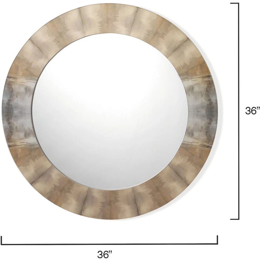 Cloudscape 36 X 36 Inch Taupe & Slate Lacquer Wall Mirror - Image 7