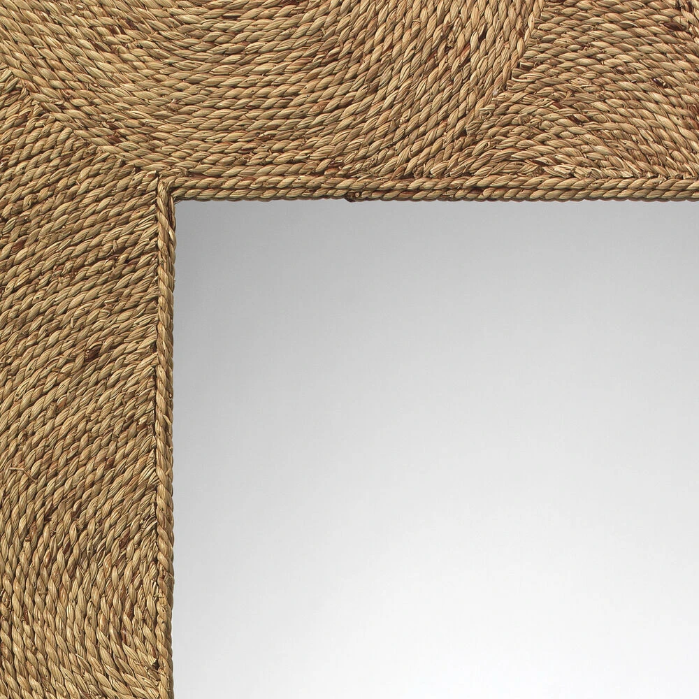 Harbor 80 X 35 Inch Natural Seagrass Floor Mirror - Image 2