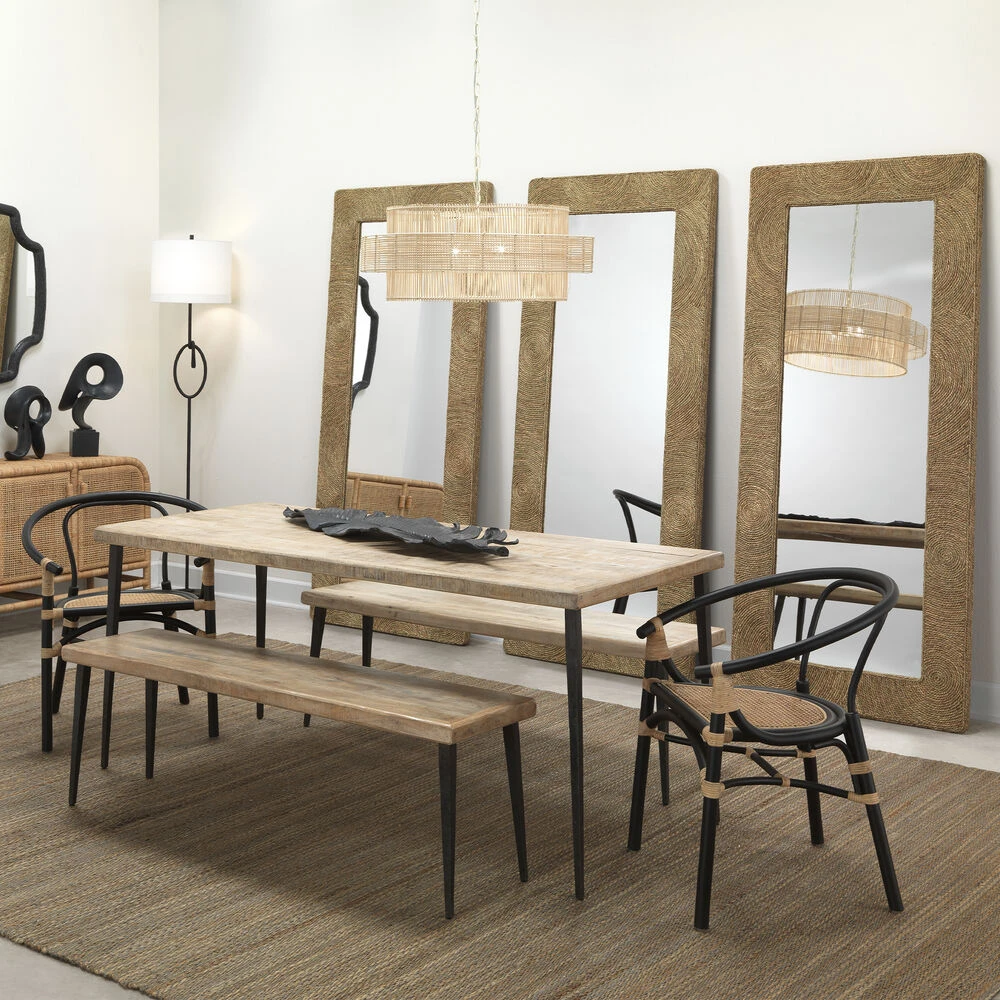 Harbor 80 X 35 Inch Natural Seagrass Floor Mirror - Image 3