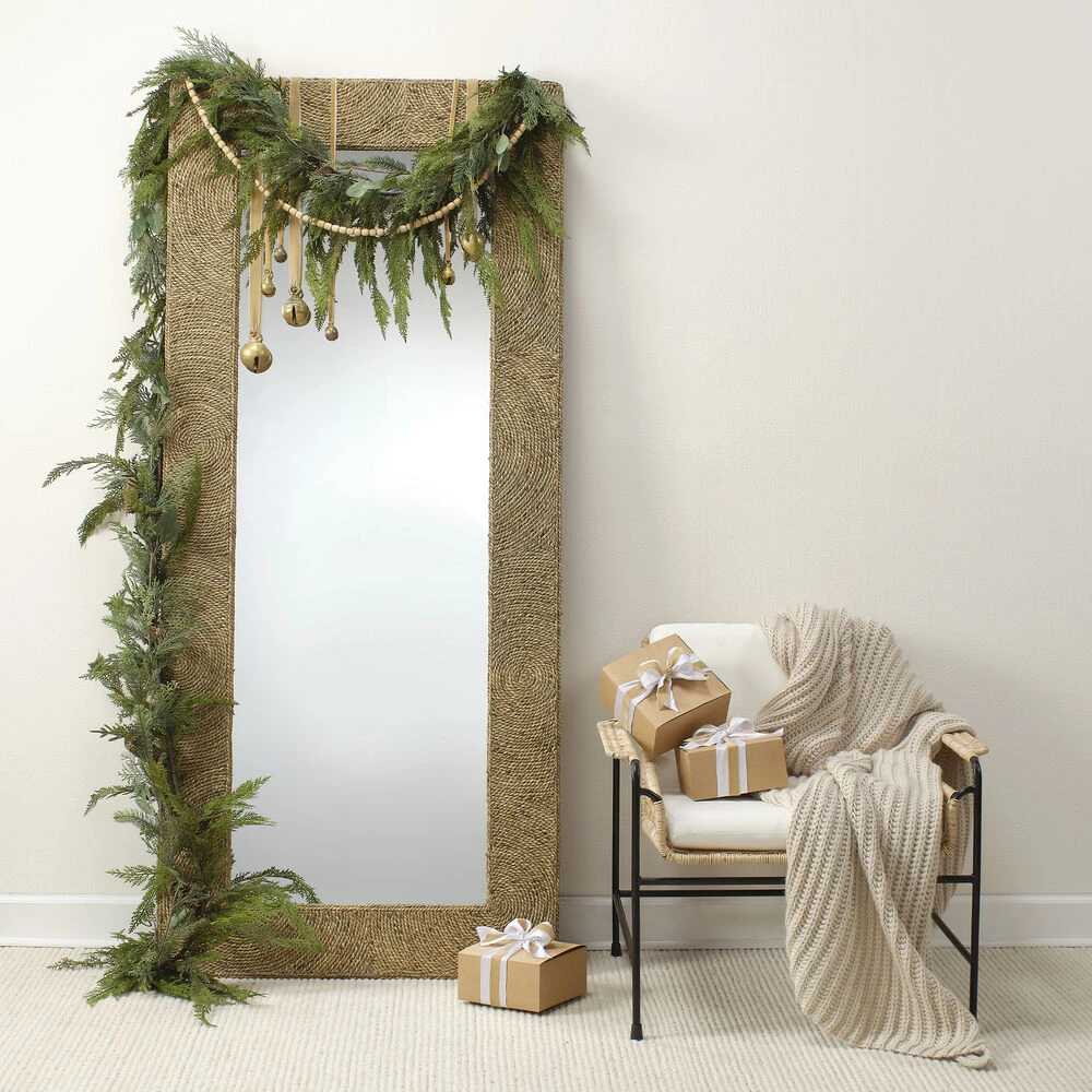 Harbor 80 X 35 Inch Natural Seagrass Floor Mirror - Image 5