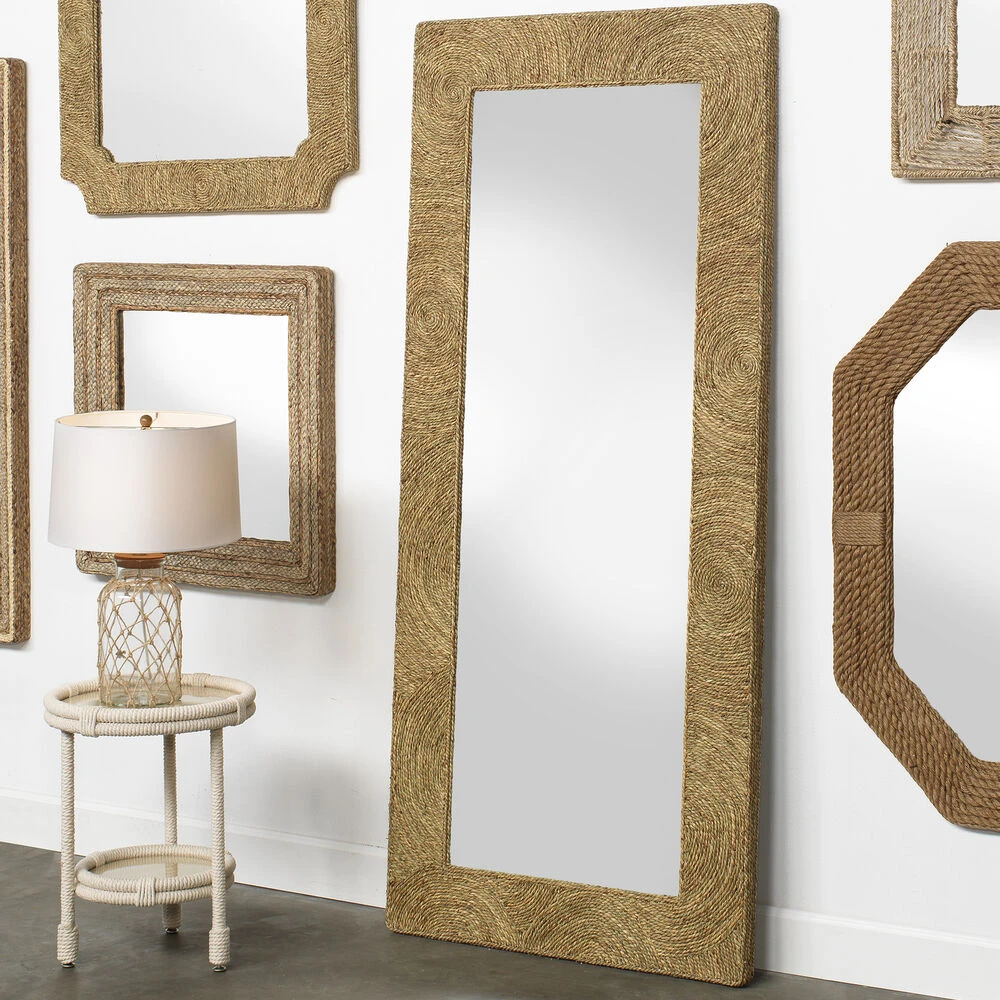 Harbor 80 X 35 Inch Natural Seagrass Floor Mirror - Image 6