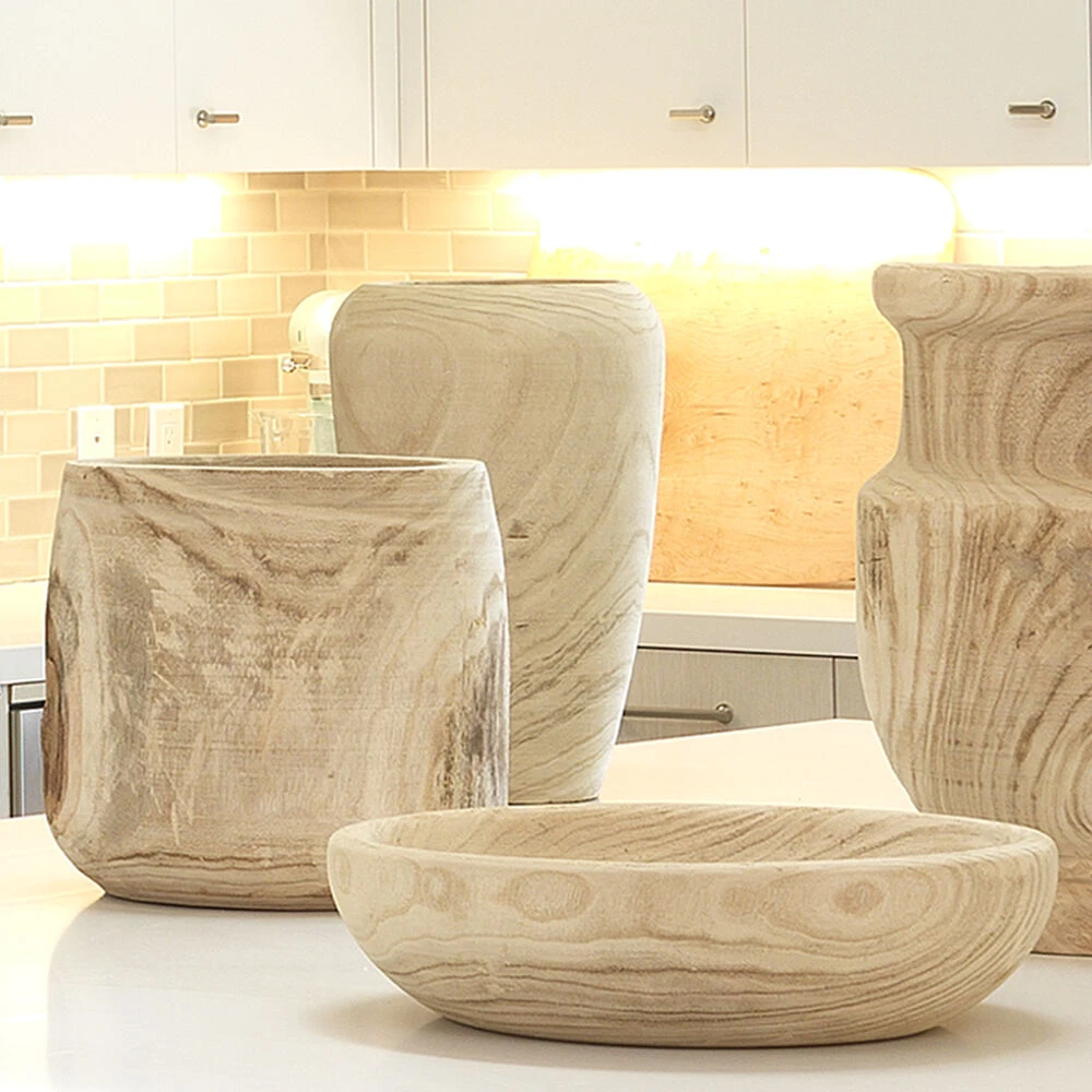 Brea 13.5 X 12 Inch Wooden Vase - Image 16