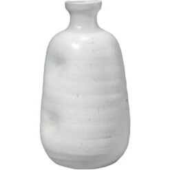 Dimple 14 X 8.25 Inch Vase In Matte White Ceramic