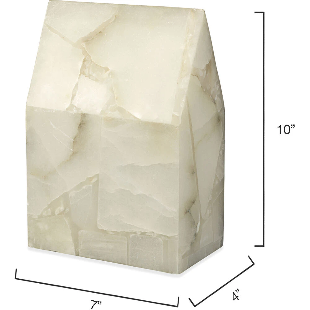 Tall House Alabaster Decorative Object - Image 3