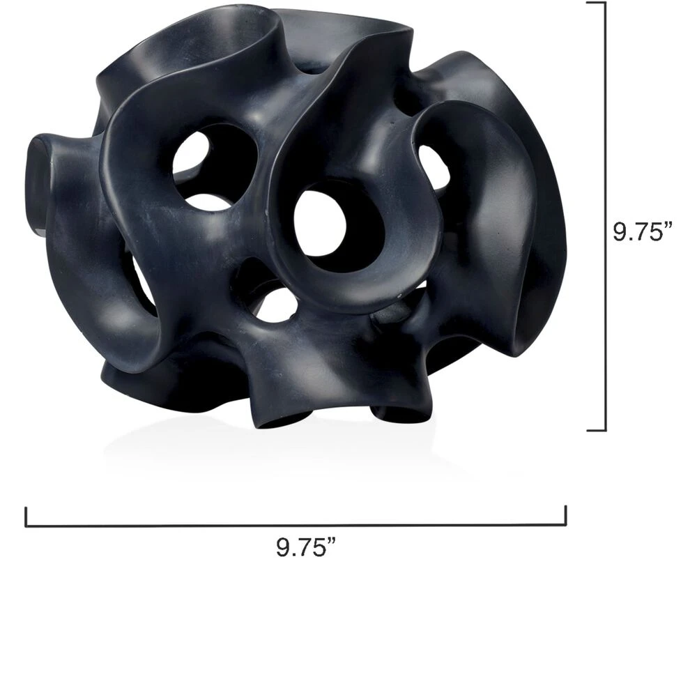 Ribbon Black Decorative Sphere - Image 3