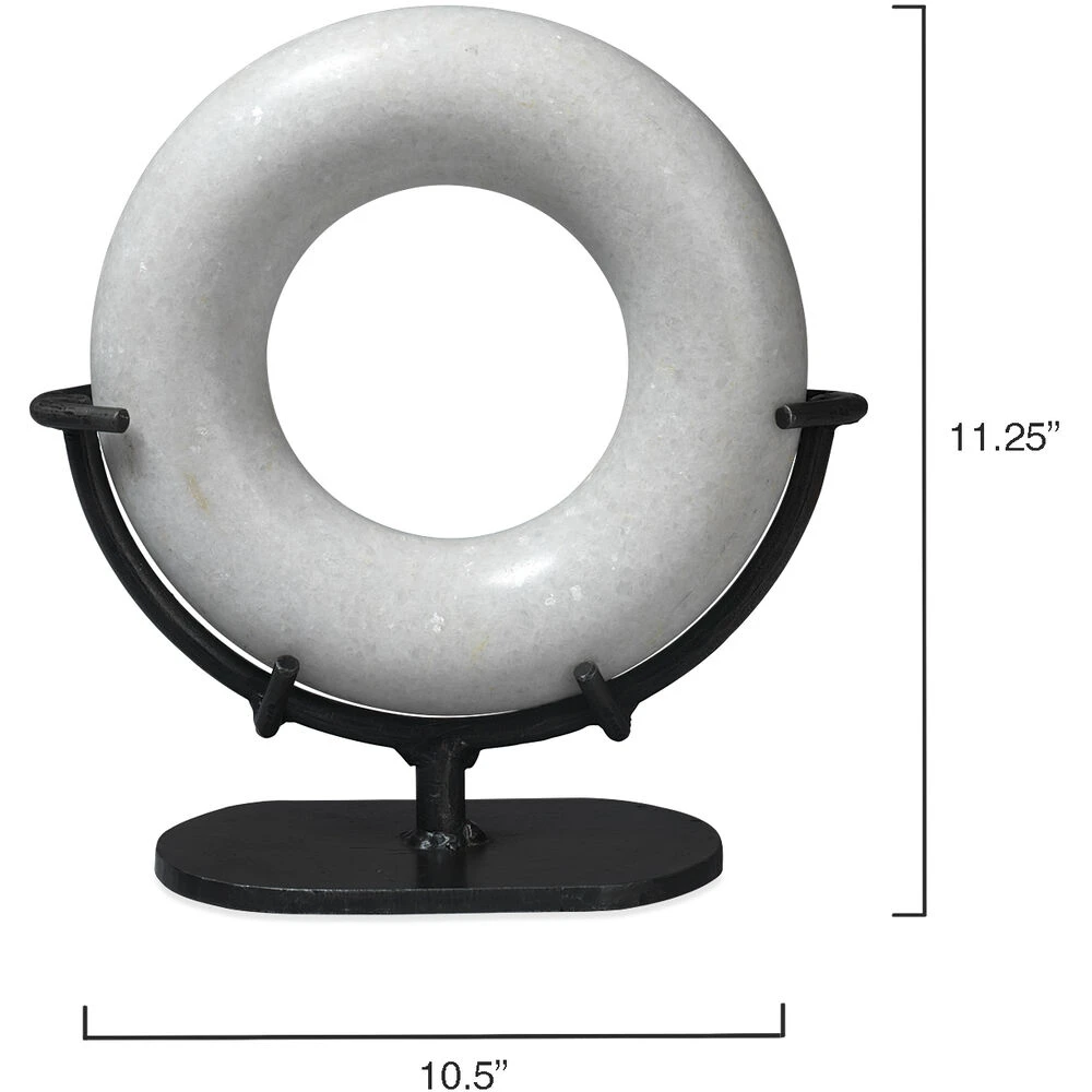 Round And Round We Go White Marble Marble Ring Table Decor - Image 4