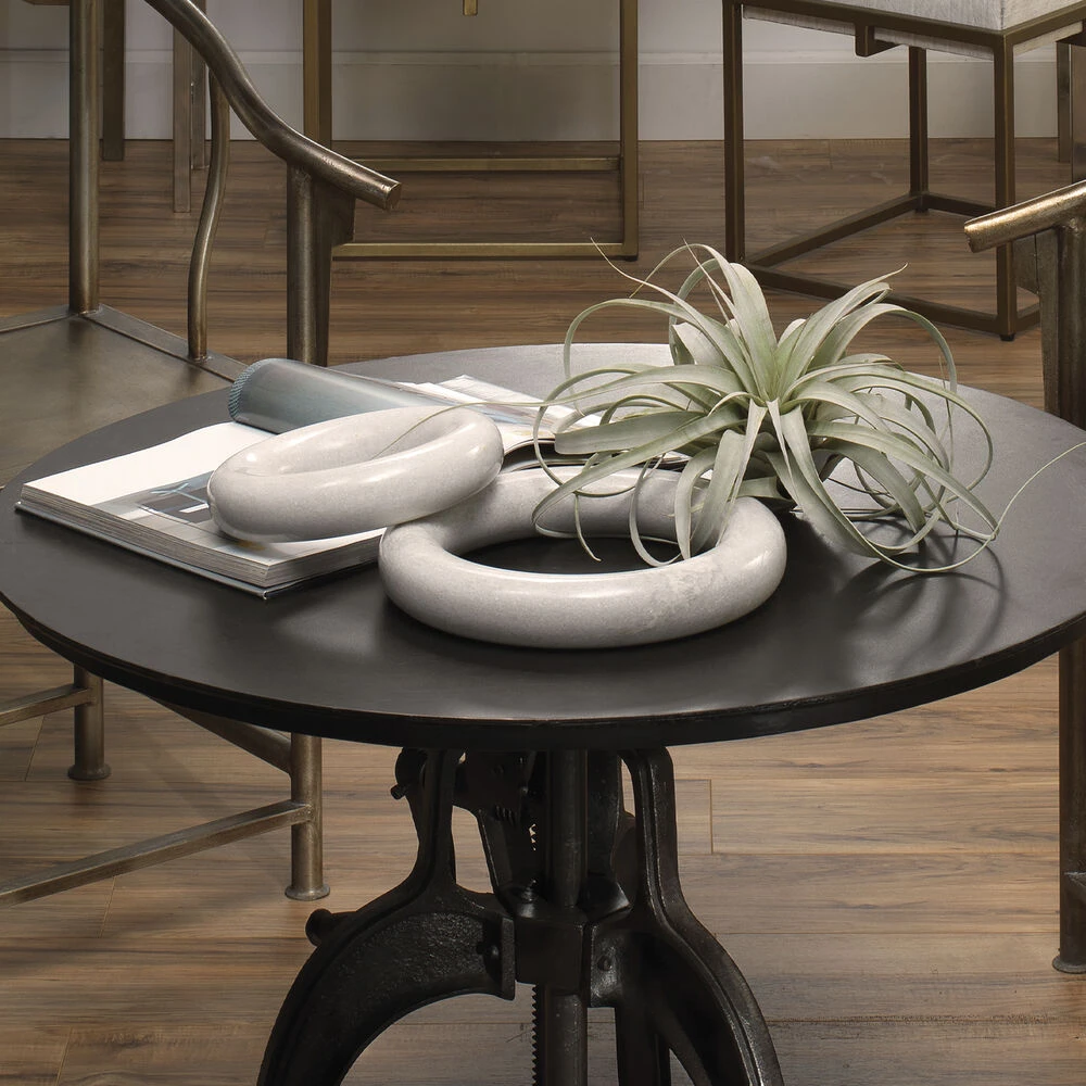 Round And Round We Go White Marble Marble Ring Table Decor - Image 5