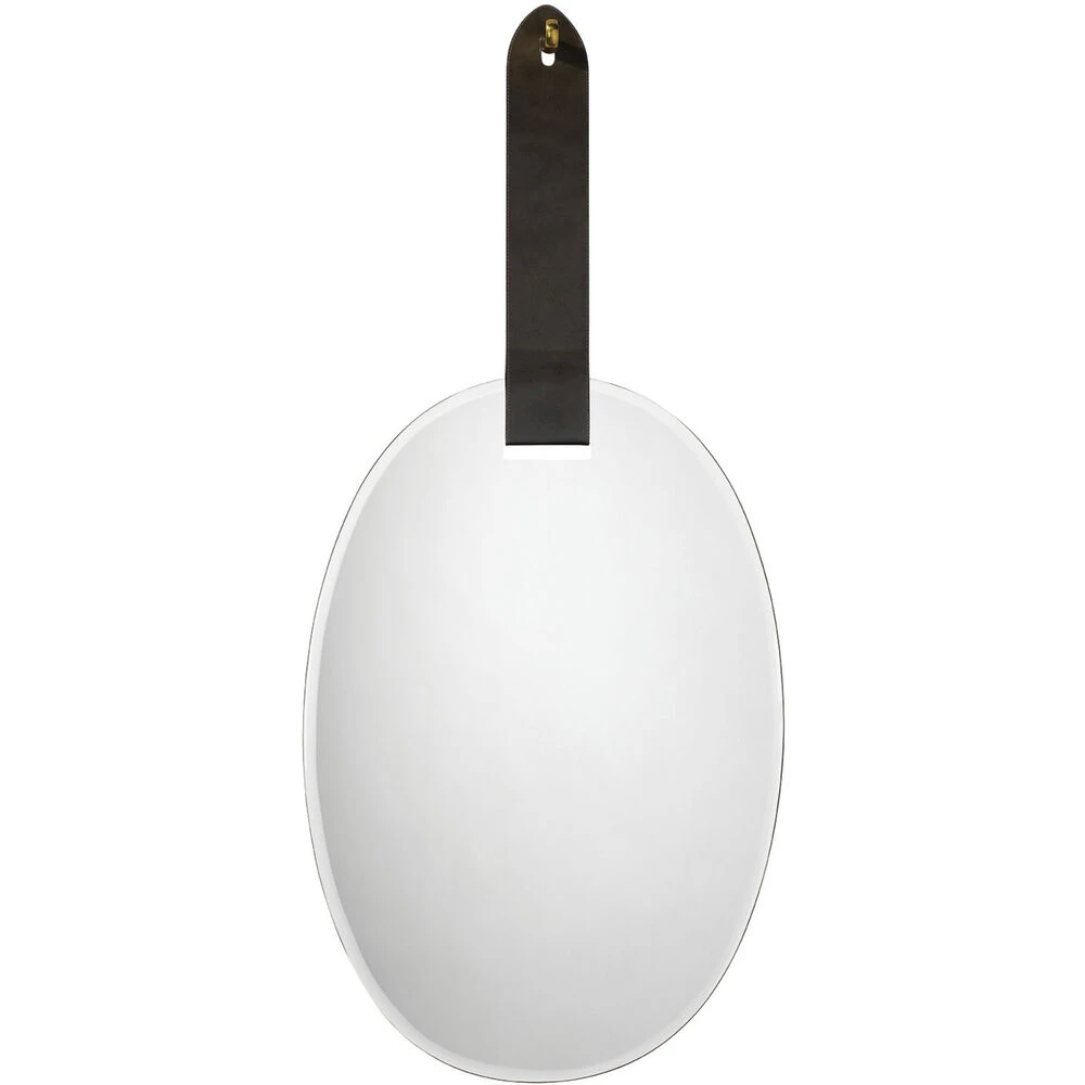 Tether 49 X 32 Inch Charcoal Grey W/ Antique Brass Decorative Knob Wall Mirror