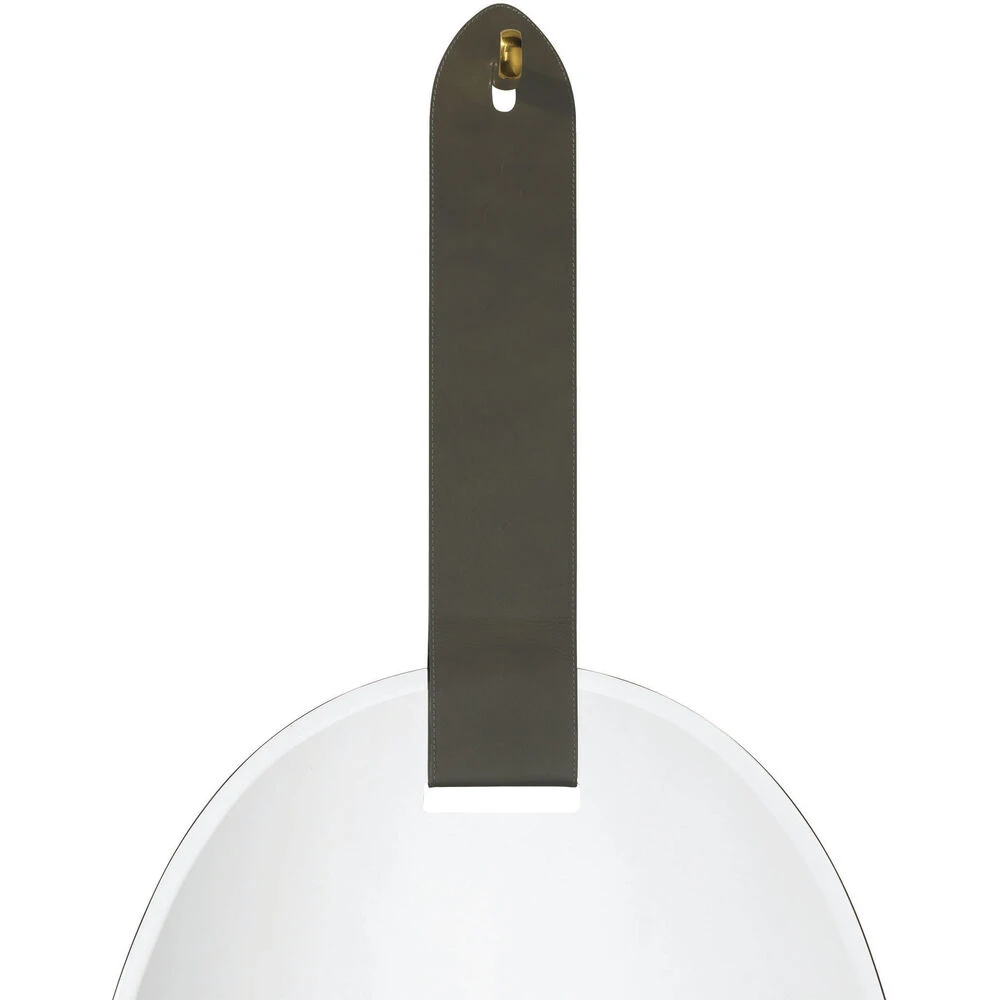 Tether 49 X 32 Inch Charcoal Grey W/ Antique Brass Decorative Knob Wall Mirror - Image 3