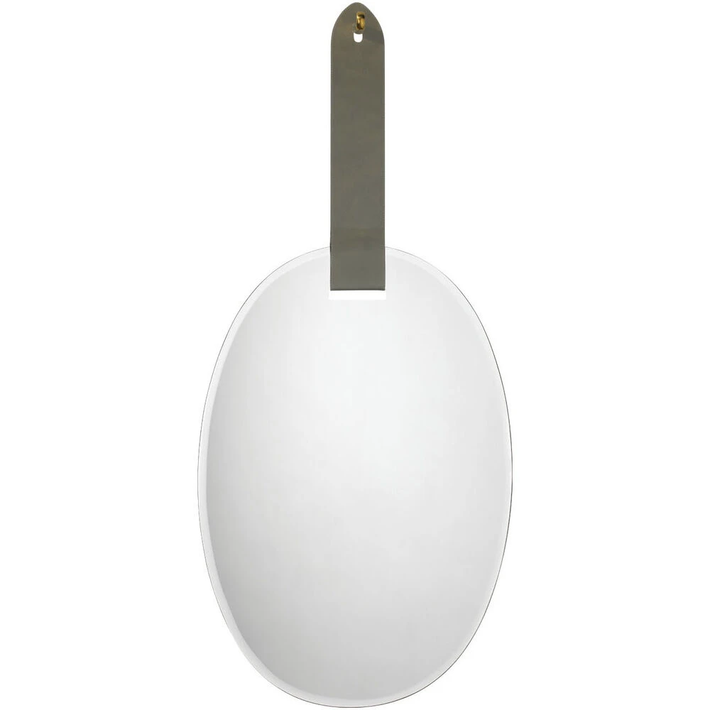 Tether 49 X 32 Inch Charcoal Grey W/ Antique Brass Decorative Knob Wall Mirror - Image 2