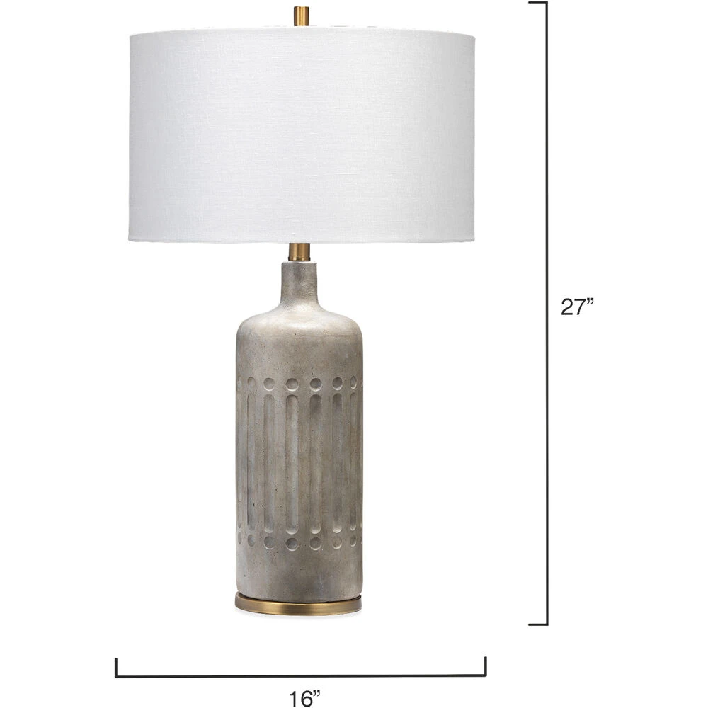 Annex 27 Inch 100.00 Watt Grey & Antique Brass Table Lamp Portable Light - Image 3