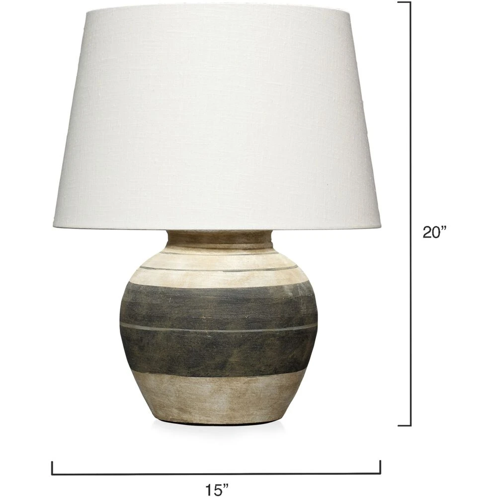 Bernard 20 Inch 150 Watt Beige And Dark Grey Table Lamp Portable Light - Image 3