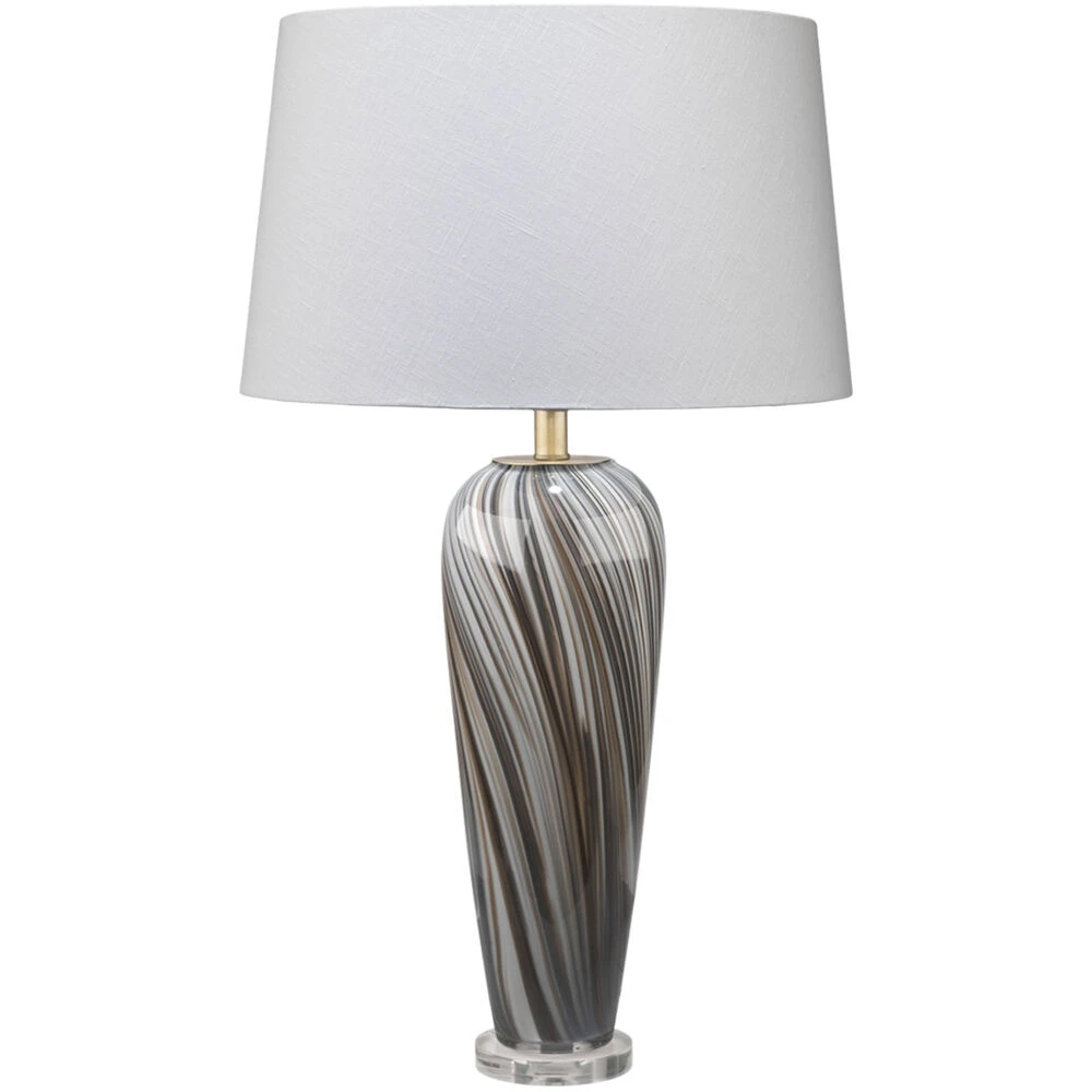 Bridgette 31 Inch 150.00 Watt Grey And Black Swirl Glass Table Lamp Portable Light