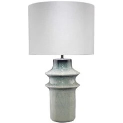 Cymbals 32 Inch 150.00 Watt Blue Reactive Glaze Table Lamp Portable Light