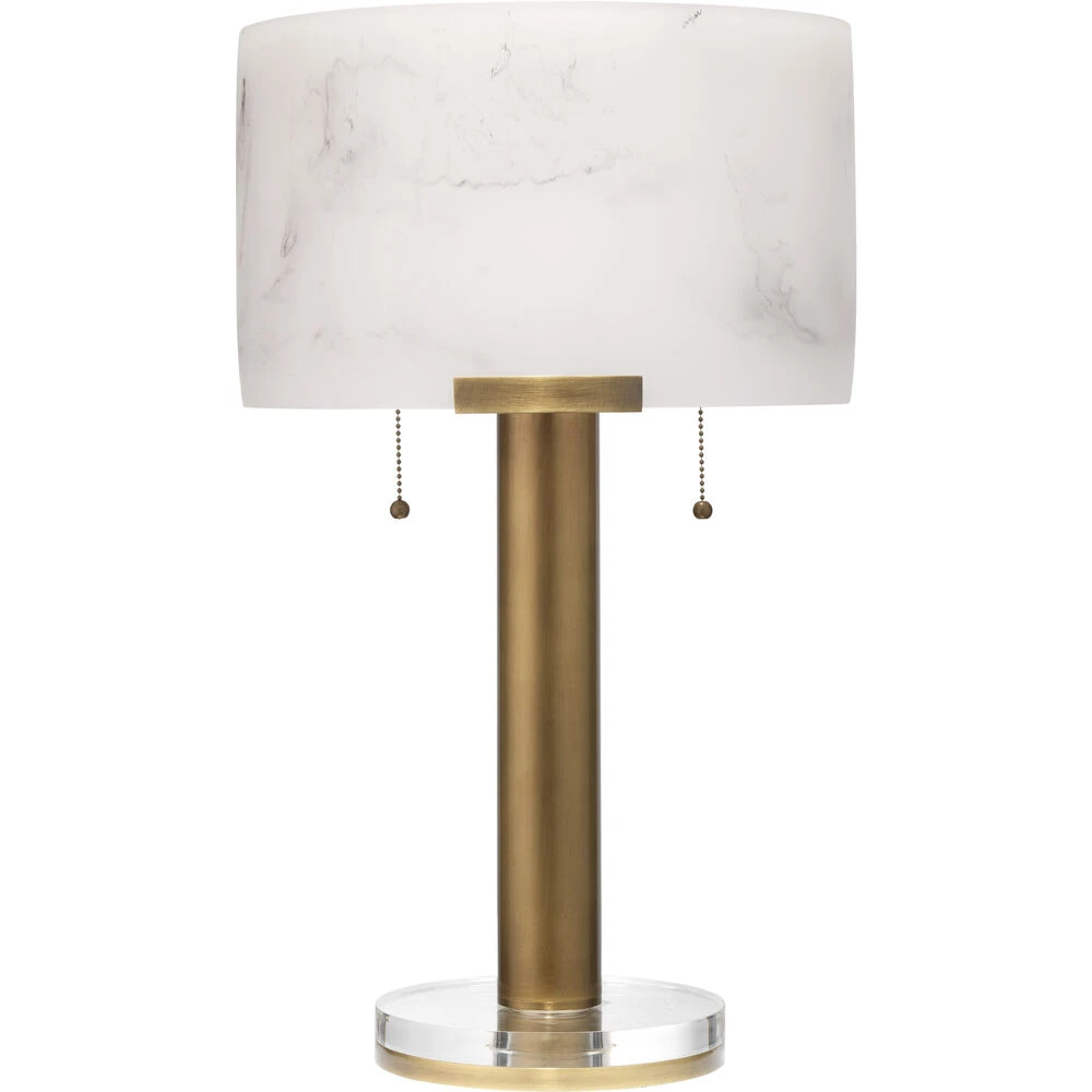 Elancourt 23 Inch 40.00 Watt White & Antique Brass Table Lamp Portable Light