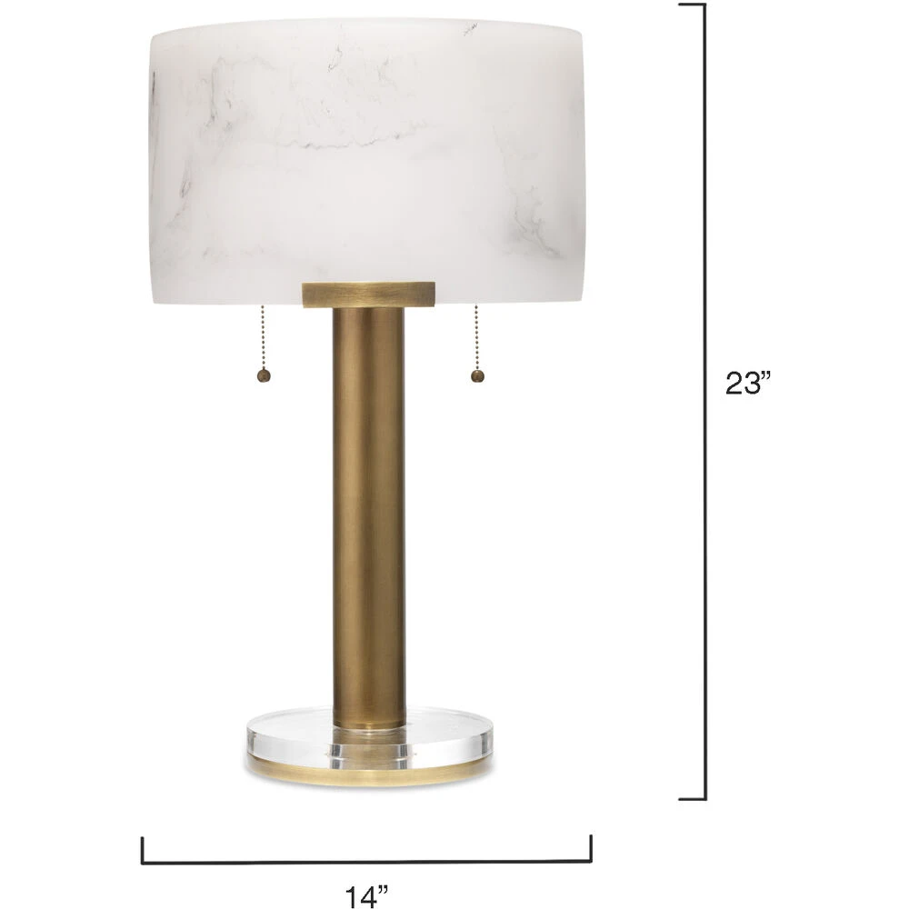 Elancourt 23 Inch 40.00 Watt White & Antique Brass Table Lamp Portable Light - Image 3