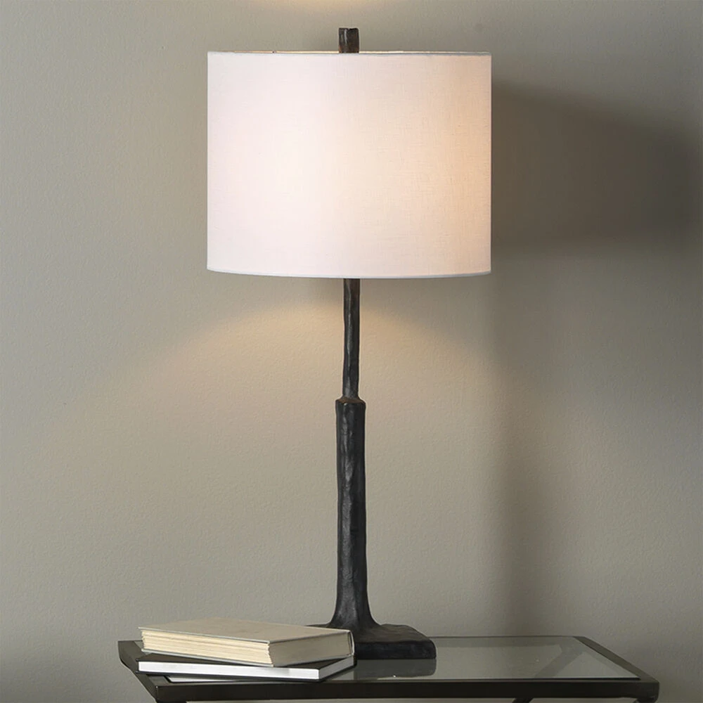 Humble 32 Inch 150.00 Watt Textured Charcoal Plaster Table Lamp Portable Light - Image 2