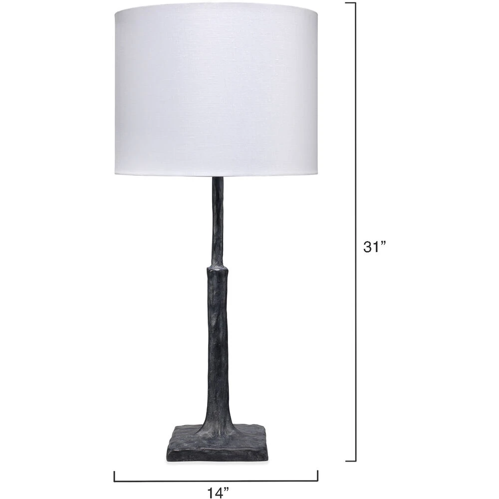 Humble 32 Inch 150.00 Watt Textured Charcoal Plaster Table Lamp Portable Light - Image 3