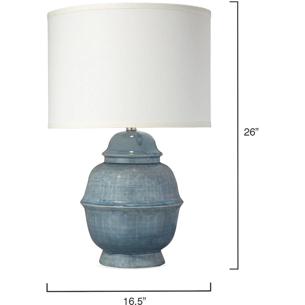 Kaya 26 Inch 150.00 Watt Blue Ceramic Table Lamp Portable Light - Image 3