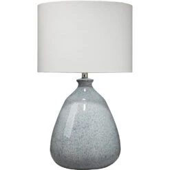 Levi 28.5 Inch 150.00 Watt Washed Blue Reactive Glaze Ceramic Table Lamp Portable Light