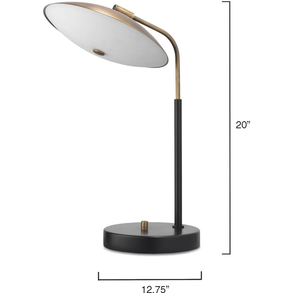 Marvin 20 Inch 7.00 Watt Brushed Brass & Matte Black Desk Lamp Portable Light - Image 4