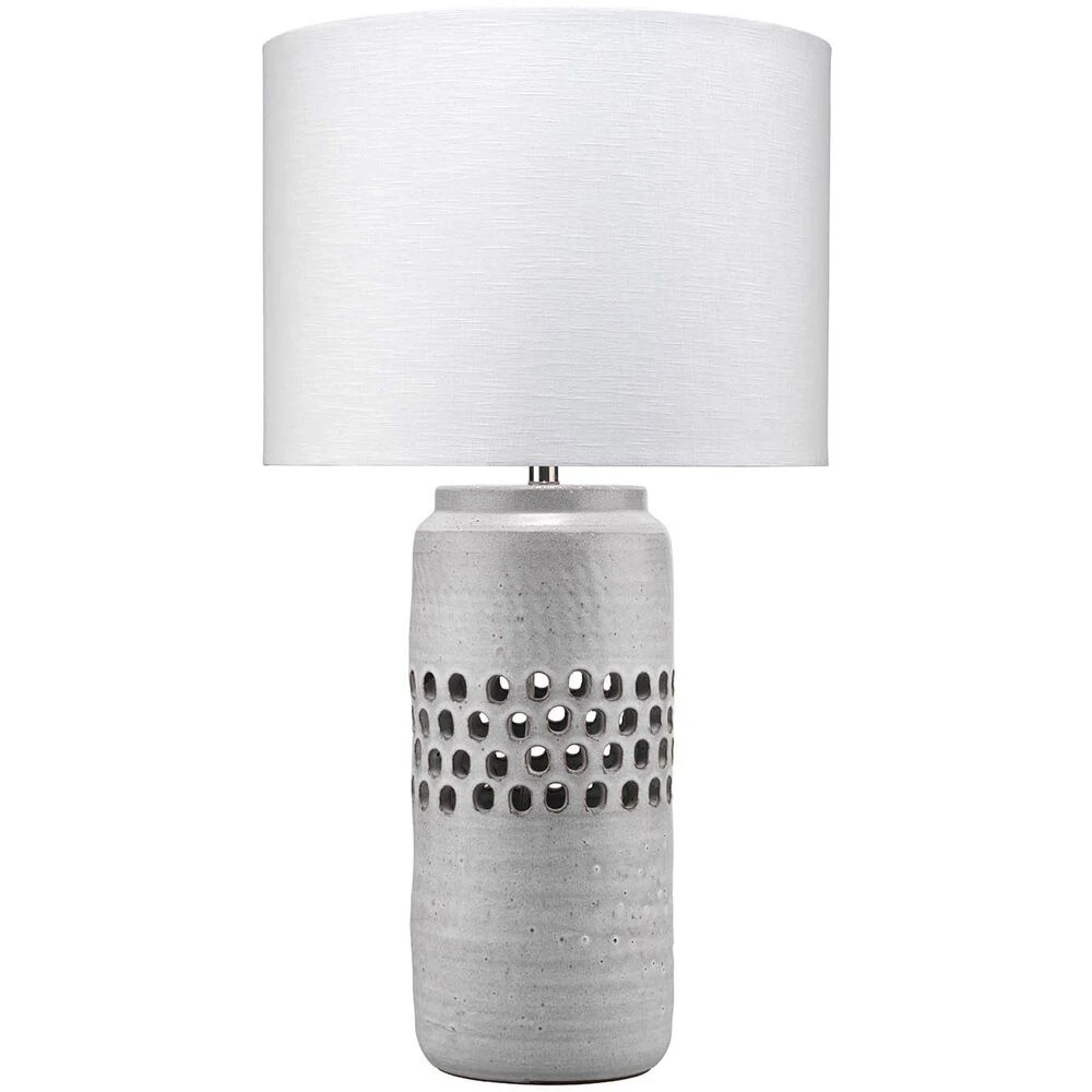 Perforated 36 Inch 150.00 Watt Matte Frosted Grey Table Lamp Portable Light