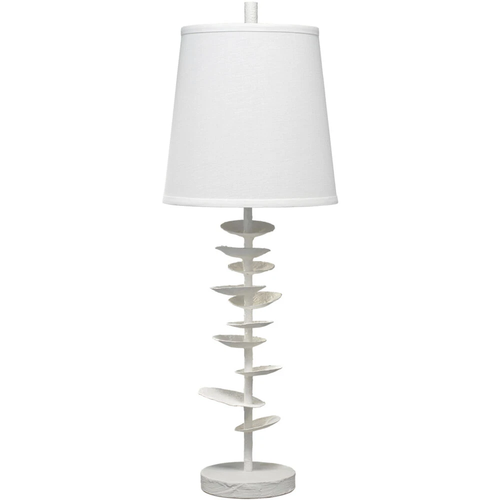Petals 29.75 Inch 100.00 Watt White Plaster Table Lamp Portable Light