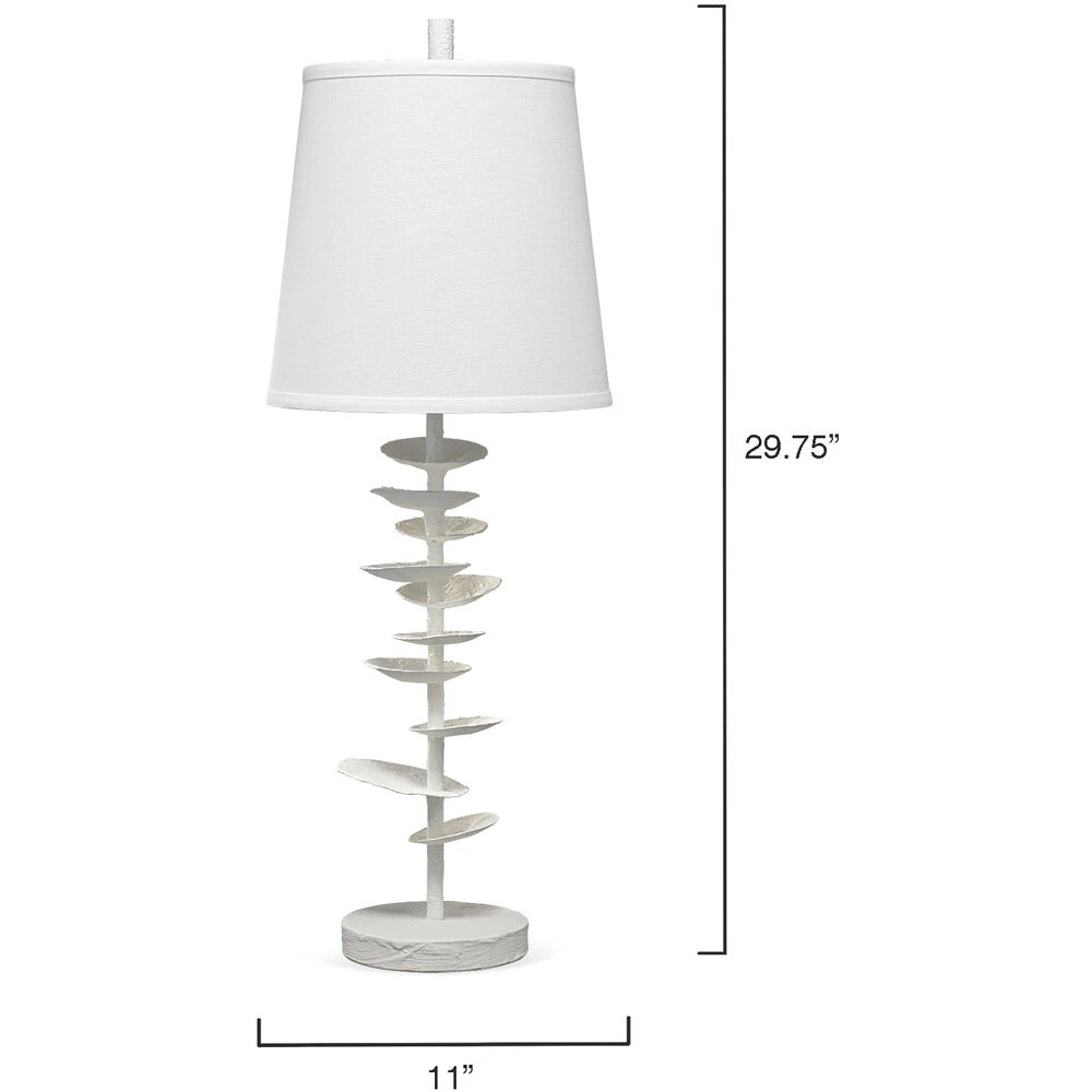 Petals 29.75 Inch 100.00 Watt White Plaster Table Lamp Portable Light - Image 3